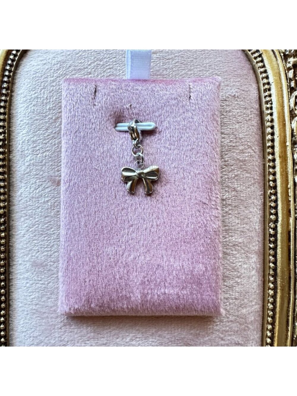 Stainless Steel Bow Charm With Lobster Clasp - Hypoallergenic Waterproof - Picture 10 of 13